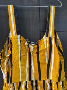 Sleeveless striped yellow dress