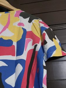 Only Multi Colour Abstract Print Oversized T-Shirt