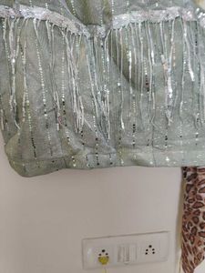Glamorous Silver Sequin Lehanga Set with Net Dupat