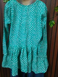Stylish Teal &amp; White Kurta Set with pant