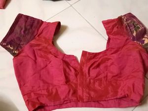 Beautiful Pink Saree with Golden Motifs