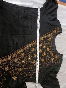Elegant Black Kurta with Gold Embroidery