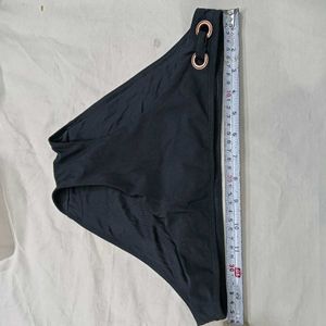 Women's 🪔Dark Bikini Bottom with Gold Accents