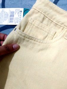 Light Yellow Denim Shorts