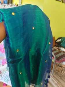 Peacock saree trending new with unstitched blouse