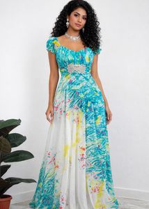 Stunning Abstract Print Maxi Dress