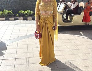 Golden Embellished Lehenga Choli Set