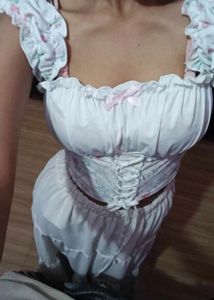 Floral Corset Bow Tank Top