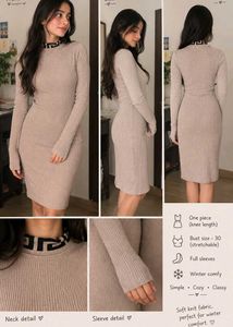 Cozy Ribbed Knit Midi Dress