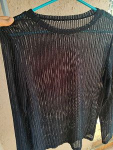 Sheer Knit Long Sleeve Top