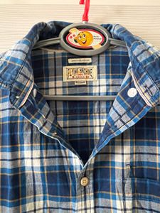 Blue Check Shirt Men
