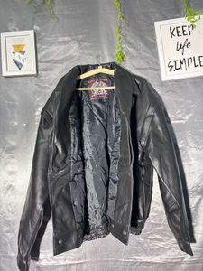 Vintage Black Leather Jacket for man