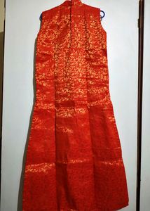 ORANGE PETALS DESIGN BROCADE KURTI