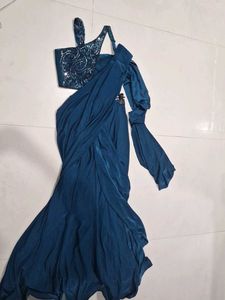 Designer Teal Blue Lehenga saaree