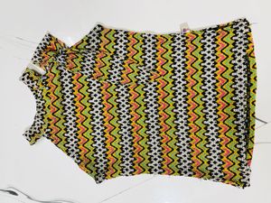 Vibrant Zigzag Patterned Top
