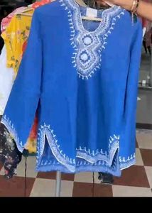 Blue Embroidered Kurta