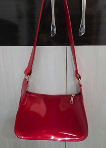 Classic Red Glossy Handbag – Fashion Essential
