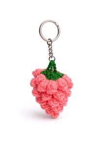 Crocheted Raspberry Keychain