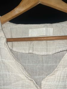Chic Textured White Short Sleeve Blouse