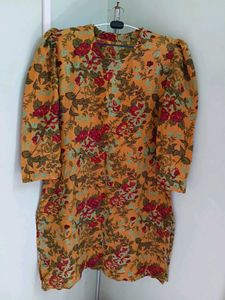 New Vintage Floral Print Kurta Pajama Set