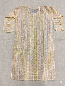 Yellow Floral Print Kurta