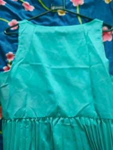 Boho Style Teal Pleated Dress