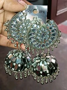 Mirror Work Jhumka Earrings &amp;Stude