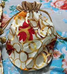 Silk Linen Potli Set of 2