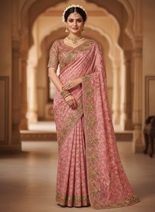 pure crap bridal designer Embroidered sare