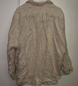 Embroidered Beige Linen Shirt