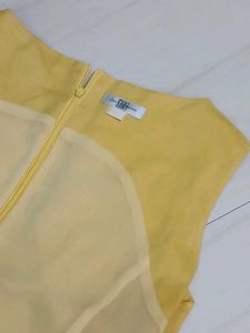 Brandon Maxwell Yellow Linen Midi dress