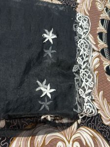 Elegant Black Embroidered Dupatta