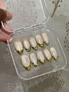 Nude Gold French Press-On Nails