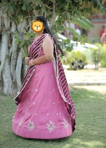 Pink And Wine Lehengha Choli