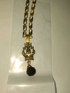 Gold Chain with Shiva Pendant