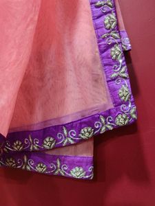 Beautiful White Hand Work Three Layer Flairy Lehan
