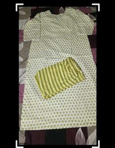 new pure cotton Green Printed Kurta Set