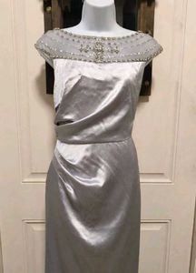 Elegant Silver Embellished Gown