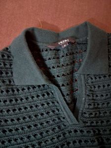 Green Crochet Knit Top
