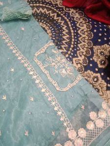 Elegant Blue Embroidered Kurta Set