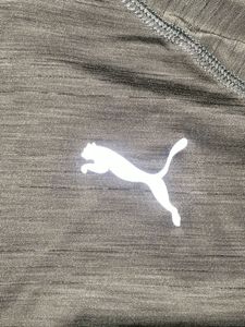 Puma Half Zip Long Sleeve Olive T- Shirt