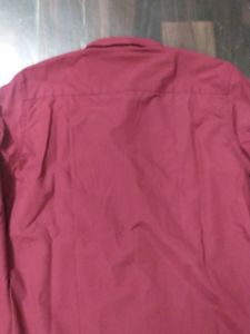 Maroon Long Sleeve Button-Up Shirt