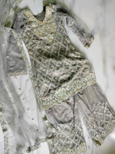 Frock Plazzo Dupatta Set , party wear, Festival