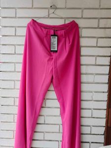 Co ord set -Bright Pink Wide Leg Trousers