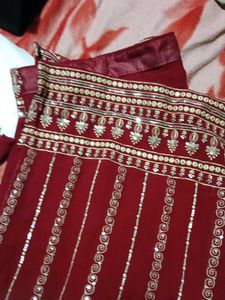 Maroon Embroidered Anarkali Suit