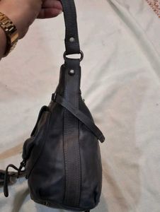 Stylish Dark Grey Leather Crossbody Bag