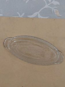 Oval, textured clear glass Fish Platter