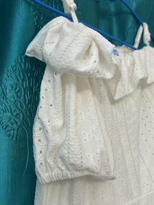 Chic White Off-Shoulder Ruffled Dress