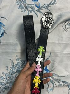 chrome hearts multicoloured patches belt