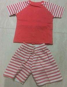 Tripti Kids Orange Striped Sleeve T-Shirt